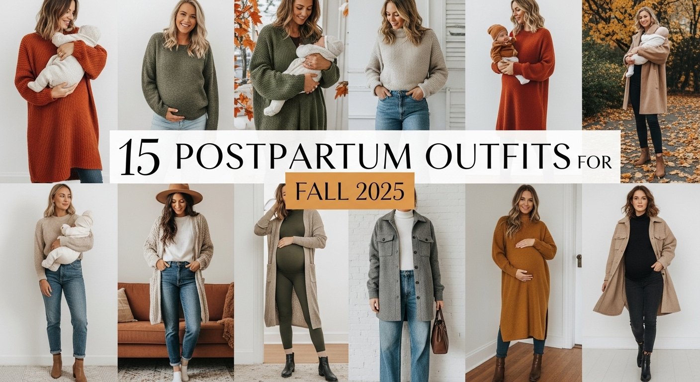 15 Stylish Postpartum Outfits for Fall 2025 That Flatter Every New Mom